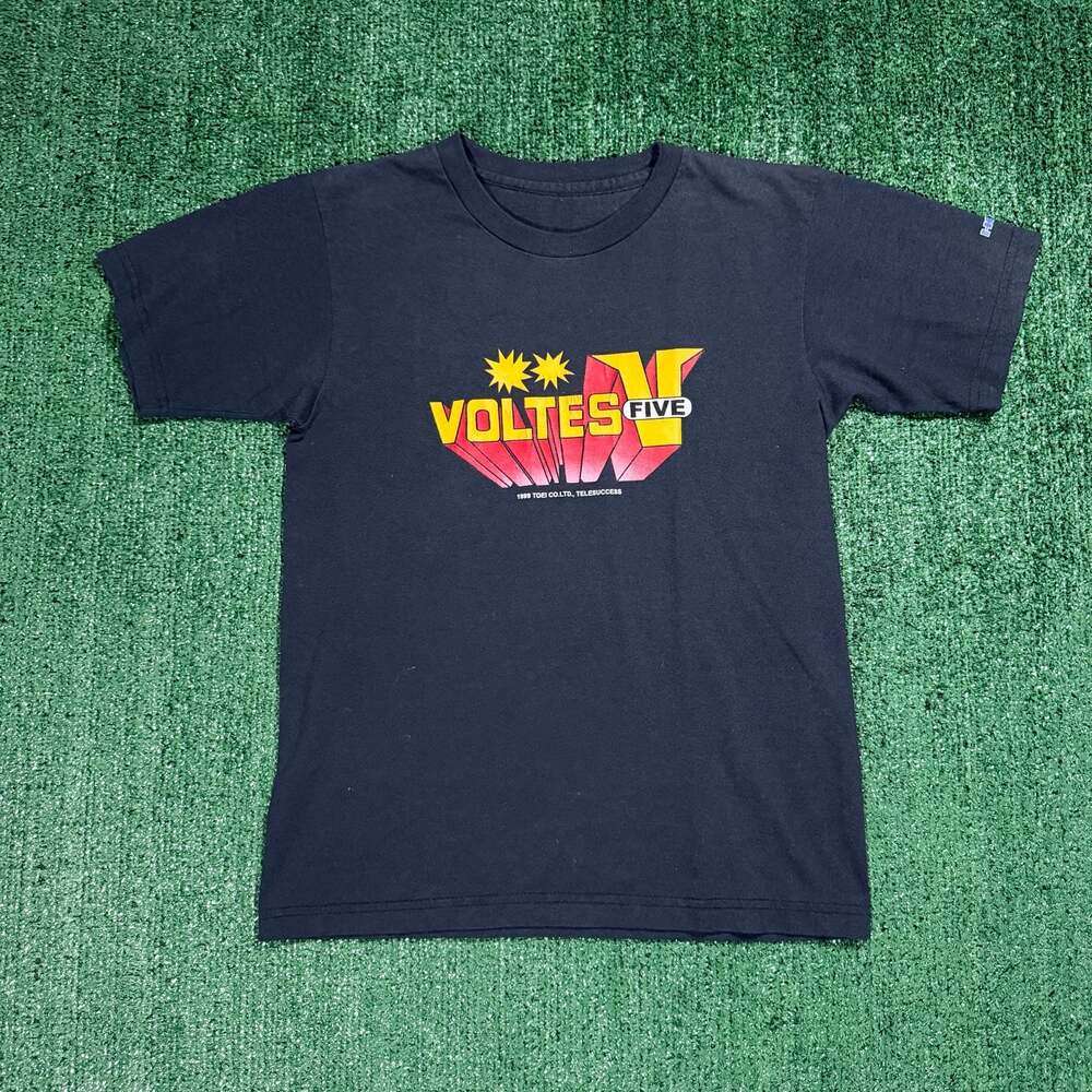 Vintage Cartoon Voltes V Evolution T-Shirt Black 1999 Medium Filipino